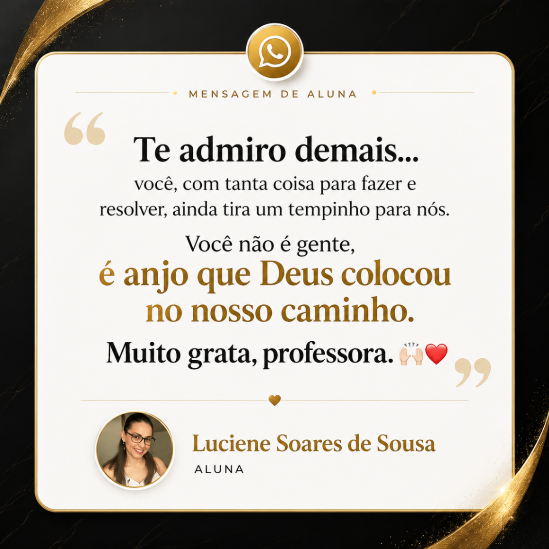 Depoimento de aluna Luciene