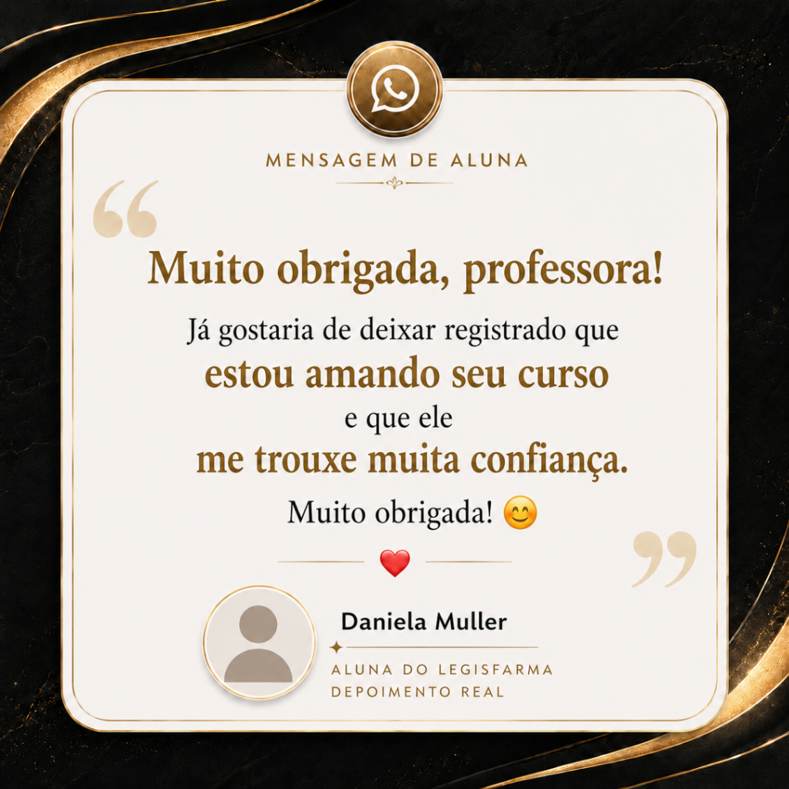 Depoimento de aluna Daniela