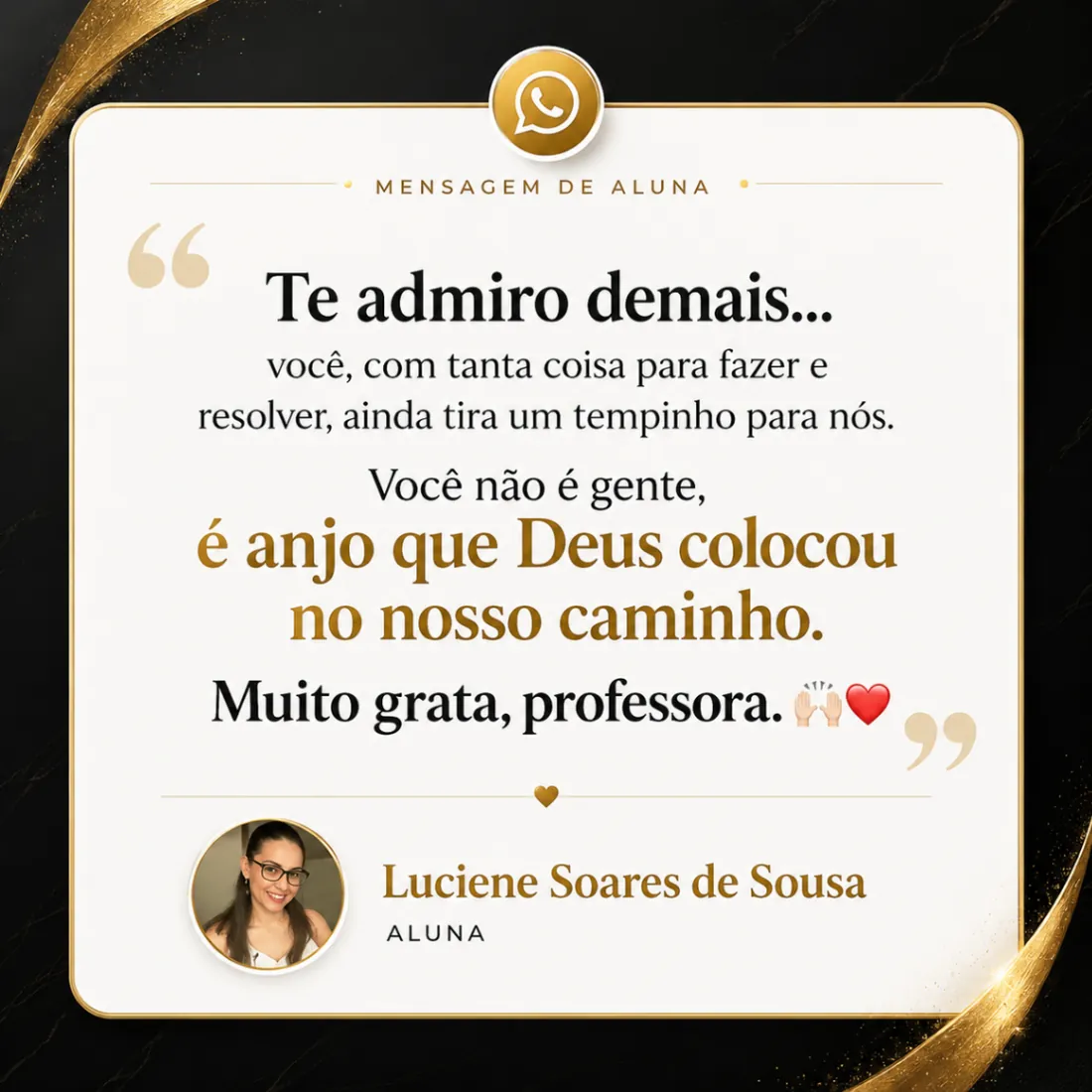Depoimento de aluna Luciene