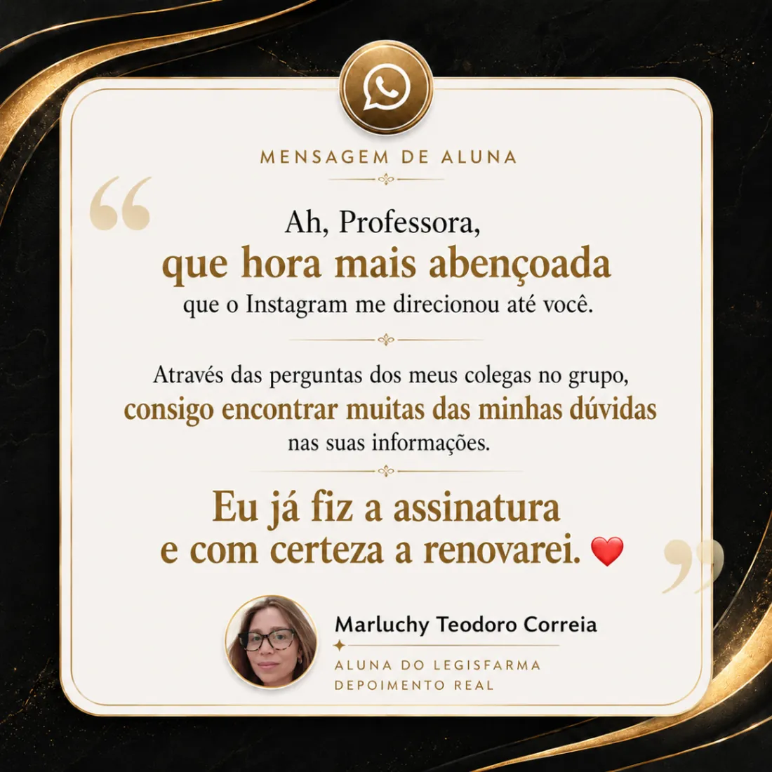 Depoimento de aluna Marluchy