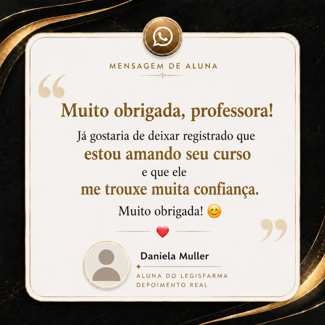 Depoimento de aluna Daniela